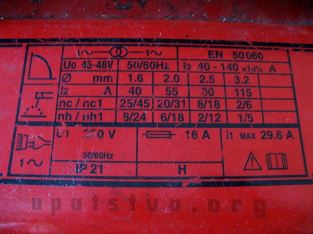 skala na aparatu za zavarivanje